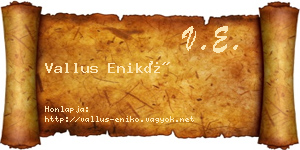 Vallus Enikő névjegykártya